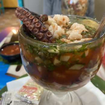 Lindo Mexico Restaurante - A proper shrimp and octopus cocktail. There must have been 3/4 pound of meat! $20.50. - Mexican Near Me - Prescott Valley, Arizona Lindo Mexico Restaurante - A proper shrimp and octopus cocktail. There must have been 3/4 pound of meat! $20.50. - Mexican Near Me - Prescott Valley, Arizona