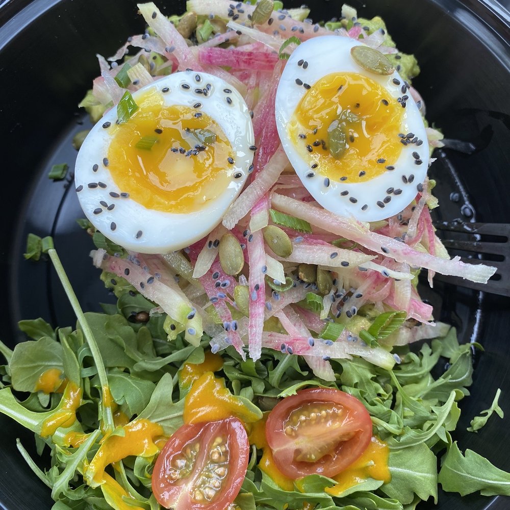 Gluten free avocado watermelon egg toast