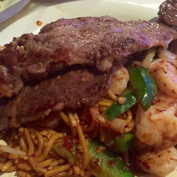 Flaming Grill & Supreme Buffet - Teppanyaki Grill creation! Steak, shrimp and noodles with chili garlic! - Buffets Near Me - Baldwin, New York