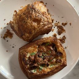 Sun-dried tomato croissant, potato danish