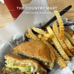 The Country Mart - Jalapeño avocado cheeseburger on jalapeño bun
