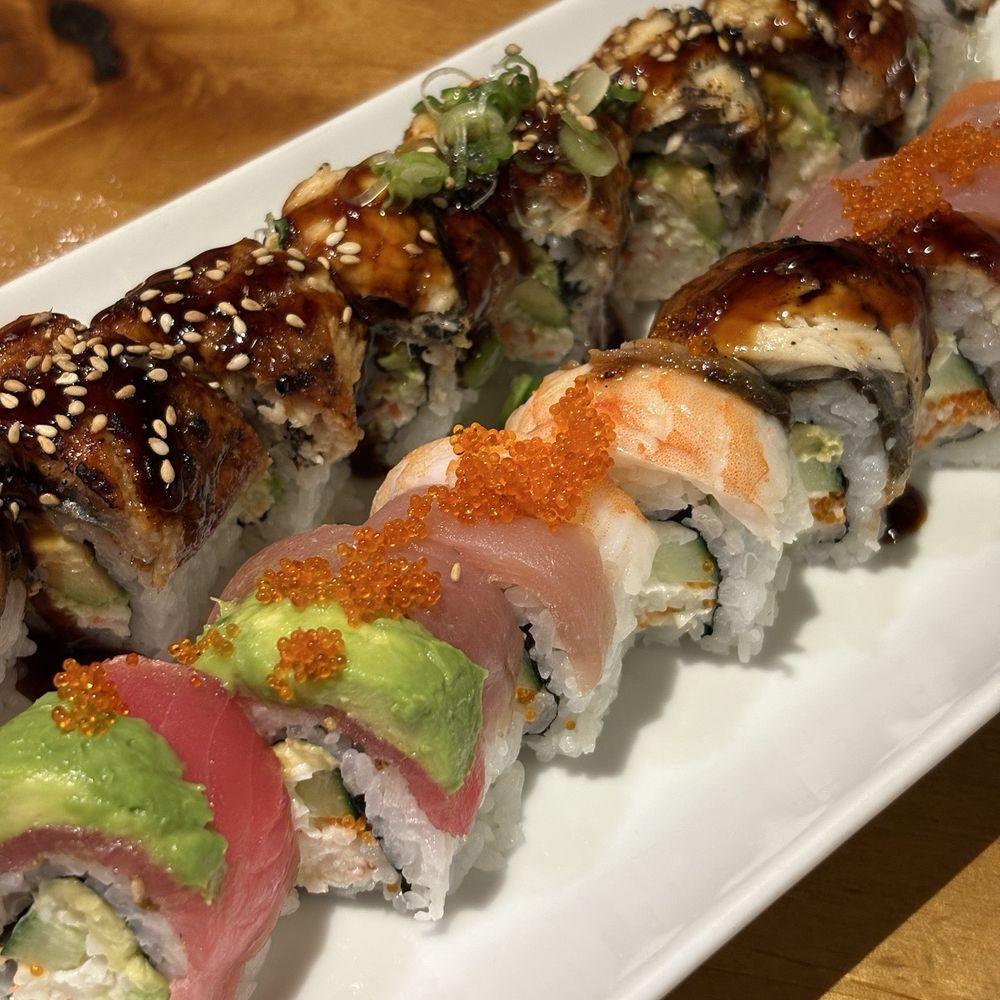 Miyabi Restaurant - Rainbow roll and dragon roll - Japanese Near Me - Tukwila, Washington