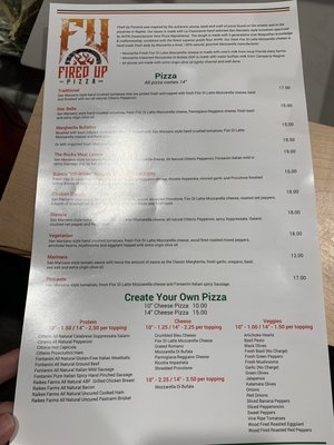 Menu photo 7 Fired Up Pizza Jacksonville, FL
