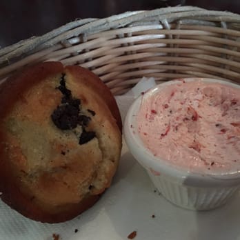 Fred's Restaurant - House chocolate muffin basket with strawberry cream cheese SO GOOD - Breakfast & Brunch Near Me - New York, New York Fred's Restaurant - House chocolate muffin basket with strawberry cream cheese SO GOOD - Breakfast & Brunch Near Me - New York, New York