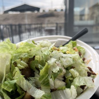 Chipotle Mexican Grill - Bowl w/ rice, steak, fresh salsa, green sauce and lettuce. - Fast Food Near Me - Tehachapi, California