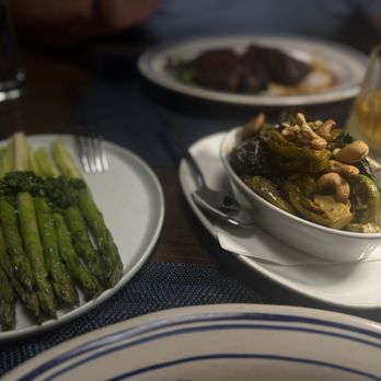 Wicked Butcher - Brussels and asparagus both under seasoned - Steakhouses Near Me - Dallas, Texas