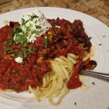 Daniel's Restaurant - Linguine puttanesca with Anchovies and salmon - Italian Near Me - Apex, North Carolina