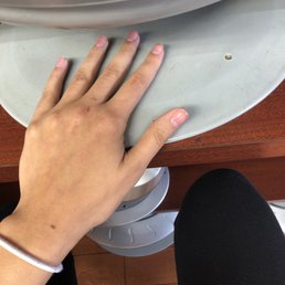 My nails once she was "done" with them My nails once she was "done" with them