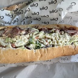Capastrami awesome sandwich with pastrami and slaw Capastrami awesome sandwich with pastrami and slaw