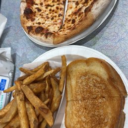 Grilled cheese with sourdough Fries And cheese pizza Grilled cheese with sourdough Fries And cheese pizza