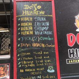 a menu on a blackboard