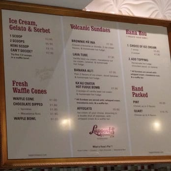 Lappert's Hawaii - Ice cream prices: $3.95 for a single scoop, $5.95 for a double scoop, & waffle cones are only $1! - Ice Cream & Frozen Yogurt Near Me - Koloa, Hawaii Lappert's Hawaii - Ice cream prices: $3.95 for a single scoop, $5.95 for a double scoop, & waffle cones are only $1! - Ice Cream & Frozen Yogurt Near Me - Koloa, Hawaii