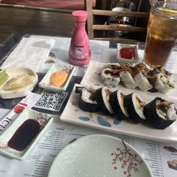 Salmon Skin Roll and Avocado Eel Roll