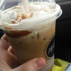 McDonald's - Ordered a iced Carmel macchiato and recieved whatever the hell this is.  Tatse awful and why is there whip cream on it?