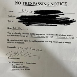 No Trespassing Order.... No Trespassing Order....
