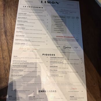 Limón - The policy is hidden in microscopic print at the bottom of the menu. Sneaking a dessert fee onto a $700 bill without a verbal heads-up. - Peruvian Near Me - Walnut Creek, California