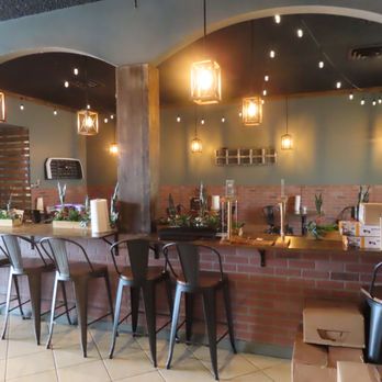 Fire 150 Grill & Fry - Dining area with hanging lights. - Burgers Near Me - Norco, California