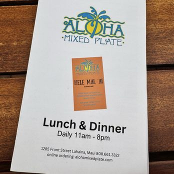 Aloha Mixed Plate - Hawaiian Near Me - Lahaina, Hawaii