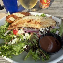 goat cheese salad with grilled walleye