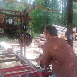 Freeman's Sawmill - Shane Freeman filling a lumber order
