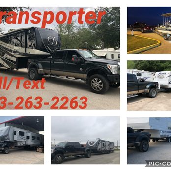 Fifth Wheel Hauler - Collage of transporting camper trailers - Vehicle Shipping Near Me Fifth Wheel Hauler - Collage of transporting camper trailers - Vehicle Shipping Near Me