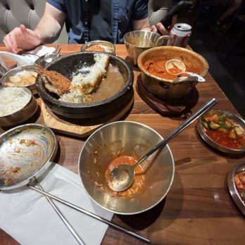 Jin Cook - 김치찌게 / Kimchi Jjigae 커리 고구마 치즈 돈까스 / Sweet Potato Cheese Curry Katsu - Korean Near Me - Buena Park, California