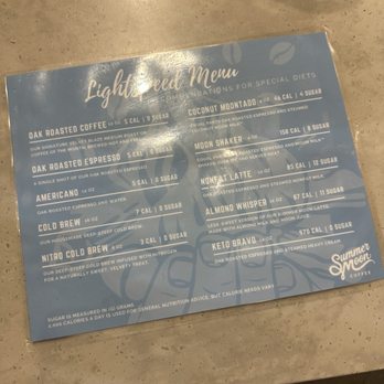 Summer Moon Coffee - Low calorie/low fat menu - Coffee & Tea Near Me - San Antonio, Texas