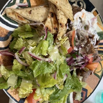 Nick The Greek - Beef/Lamb Bowl out on a plate minus the fries still in the box - Mediterranean Near Me - Santa Rosa, California Nick The Greek - Beef/Lamb Bowl out on a plate minus the fries still in the box - Mediterranean Near Me - Santa Rosa, California