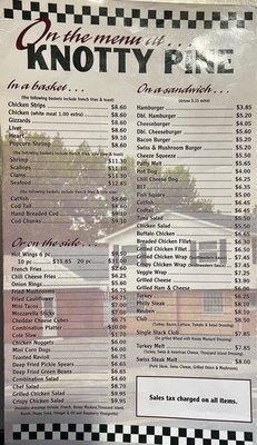 Menu photo 2 Knotty Pine Inn Breese, IL