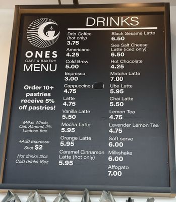 Menu photo 1 Ones Cafe & Bakery Alameda, CA Menu photo 1 Ones Cafe & Bakery Alameda, CA