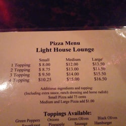 Lighthouse Lounge - Great pizza and a great value on drinks. Nice incognito bar.