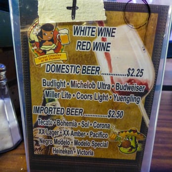 Los Tamalitos - Beer card on tables - Mexican Near Me - Franklin, North Carolina
