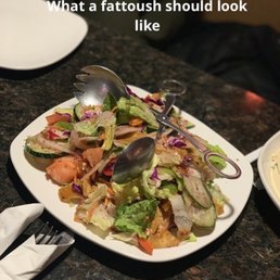 This what a fattoush should look like fresh and full of veggies This what a fattoush should look like fresh and full of veggies