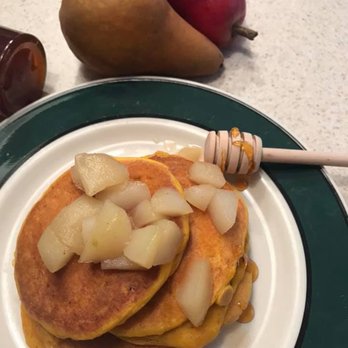Akron Honey - Pumpkin Pancakes with Honey Poached Pears - Honey Near Me - Akron, Ohio Akron Honey - Pumpkin Pancakes with Honey Poached Pears - Honey Near Me - Akron, Ohio