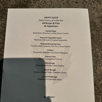 Alba - Happy hour menu - American Near Me - Des Moines, Iowa