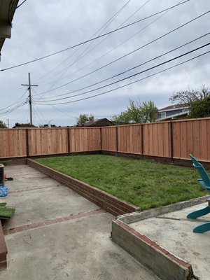 Picture Frame Board on Board - This is one of the standard, sturdy and beautiful looking styles of fence. Both Neighbors get the quality view of the centered boards in a picture frame style. Picture Frame Board on Board - This is one of the standard, sturdy and beautiful looking styles of fence. Both Neighbors get the quality view of the centered boards in a picture frame style.