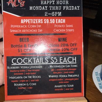 AC's Steakhouse Pub - Hernando - Happy hour menu - American Near Me - Hernando, Mississippi