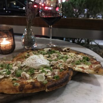 Wally's - Pizzetta carbonara so delicious - New American Near Me - Beverly Hills, California Wally's - Pizzetta carbonara so delicious - New American Near Me - Beverly Hills, California