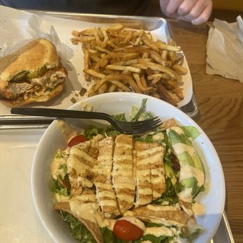 Super Chix - Southwest salad, Korean bbq sandwich, and fries - Burgers Near Me - Vancouver, Washington