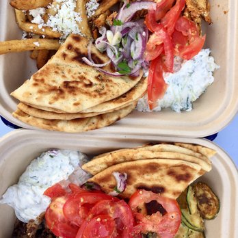 GRECO - Plates! I got the pork plate with tzatziki and zucchini chips. Tzatziki is amazing, and chips are so light and flavorful. - Greek Near Me - Boston, Massachusetts