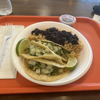 Sofrito Latin Innovation Kitchen - Street Tacos with rice and beans - Latin American Near Me - Greensboro, North Carolina