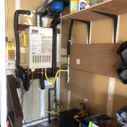 Dave's Specialized Rooter & Plumbing Services - Noritz tankless water heater Installed inside garage by removing old 40/gall water heater