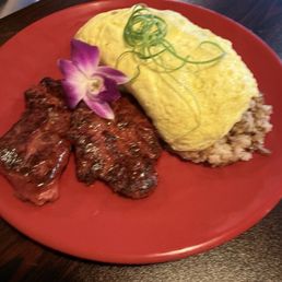Adobo fried rice omelette