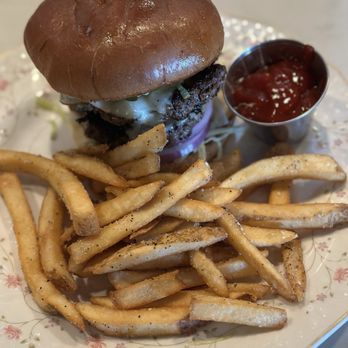 S W Clyborne Provision & Spirits - The Clyborne Burger Two 5oz. patties, white American cheese, signature sauce, - American Near Me - Mason, Ohio S W Clyborne Provision & Spirits - The Clyborne Burger Two 5oz. patties, white American cheese, signature sauce, - American Near Me - Mason, Ohio