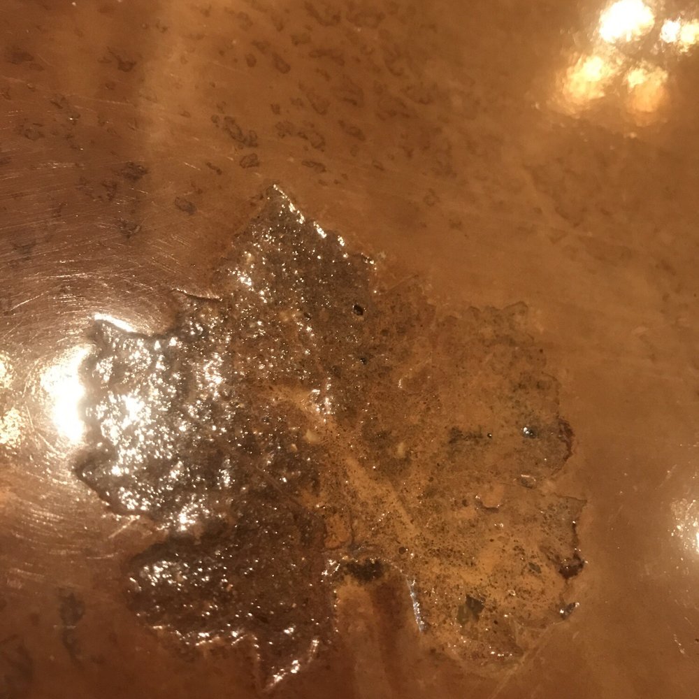 Arterra Wines - Cute leaf detail on their tables - Wineries Near Me - Delaplane, Virginia