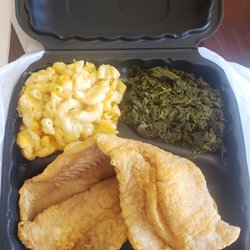 T-Lo's Diner - Fried whiting, mac & cheese, and collard greens