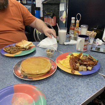 Cosmic Omelet - Pancakes , eggs , bacon  homefries, breakfast sandwich - Breakfast & Brunch Near Me - Manchester, Connecticut