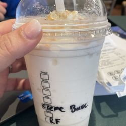 Barnes & Noble - Caramel frap, without caramel mixed in.
