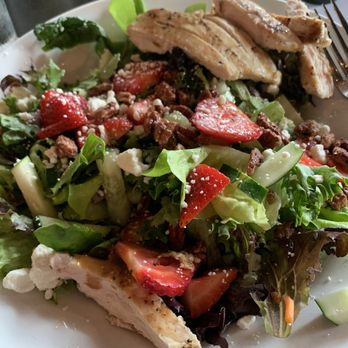 The Whiskey Kitchen - Strawberry fields salad with added chicken, I pushed to the side. - Gastropubs Near Me - Virginia Beach, Virginia The Whiskey Kitchen - Strawberry fields salad with added chicken, I pushed to the side. - Gastropubs Near Me - Virginia Beach, Virginia