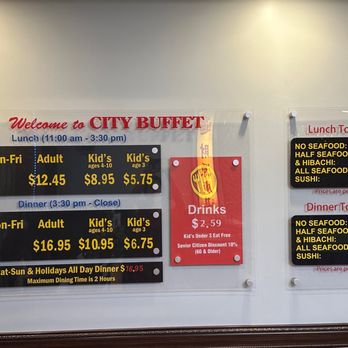 City Buffet - Pricing of the buffet after January 1,2023. - Buffets Near Me - Nampa, Idaho City Buffet - Pricing of the buffet after January 1,2023. - Buffets Near Me - Nampa, Idaho